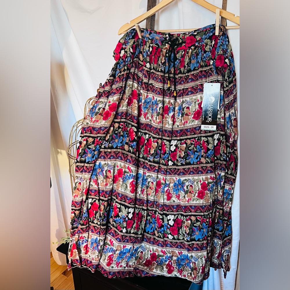 Sag Harbor Maxi Skirt, multi/pattern size 2xL